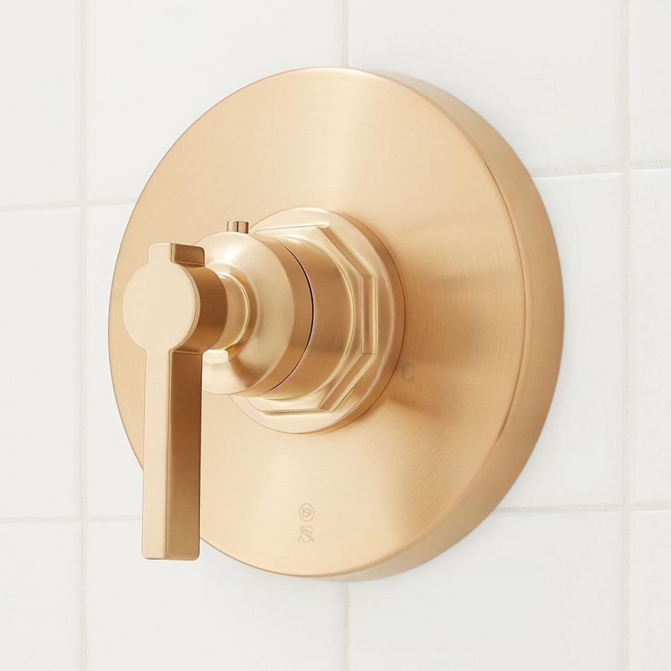 Greyfield Thermostatic Shower System with Slide Bar and Hand Shower - Brushed Gold, , large image number 4