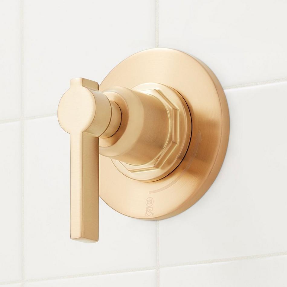 Greyfield Thermostatic Shower System with Slide Bar and Hand Shower - Brushed Gold, , large image number 3