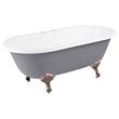 66" Sanford Cast Iron Clawfoot Tub - Oil Rubbed Bronze Imperial Feet - Dark Gray, , large image number 0
