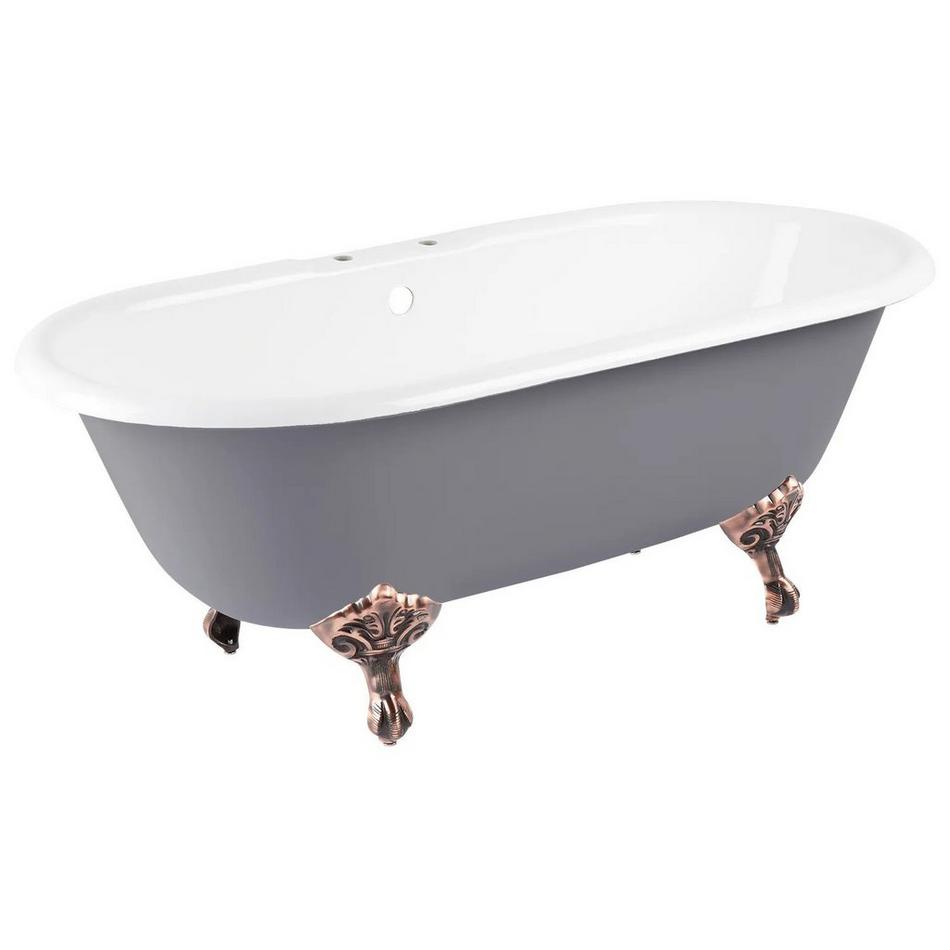 66" Sanford Cast Iron Clawfoot Tub - Oil Rubbed Bronze Imperial Feet - Dark Gray, , large image number 0