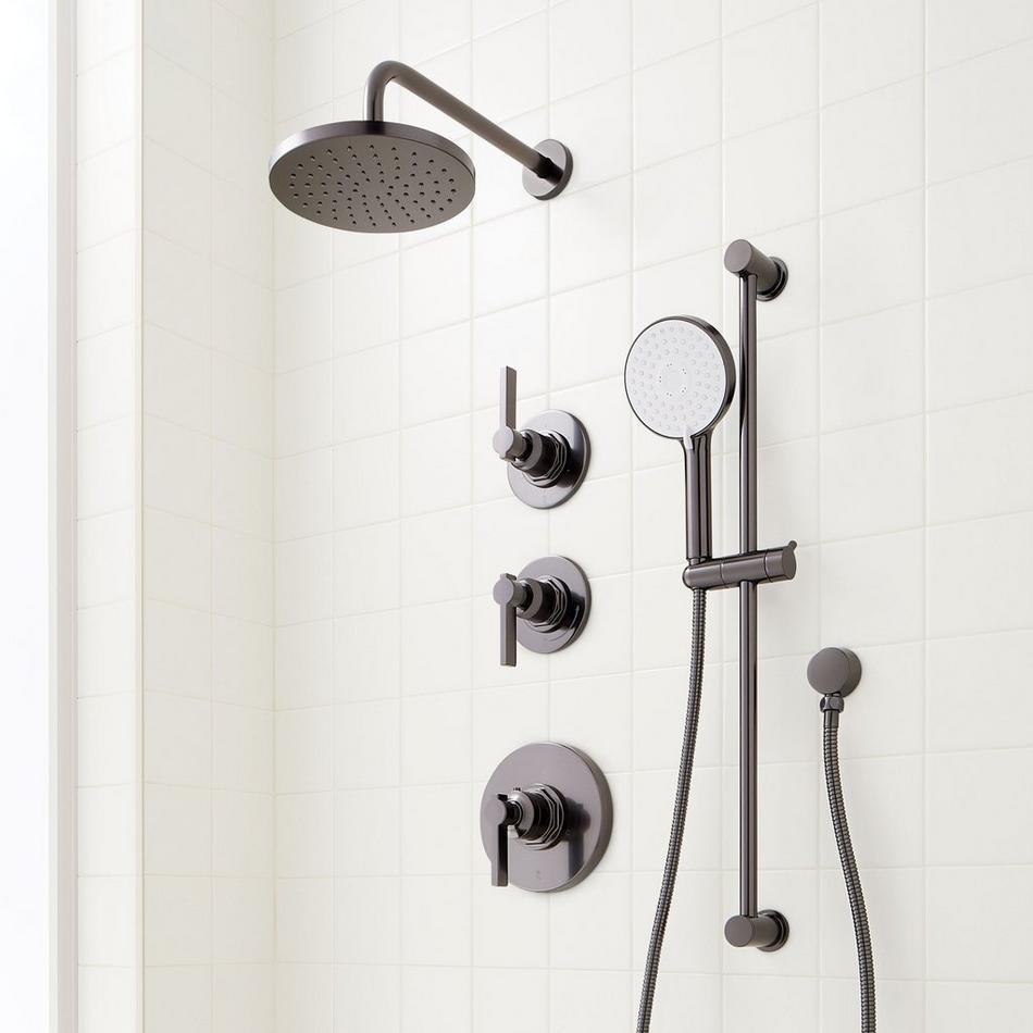 Greyfield Thermostatic Shower System with Slide Bar and Hand Shower, , large image number 4