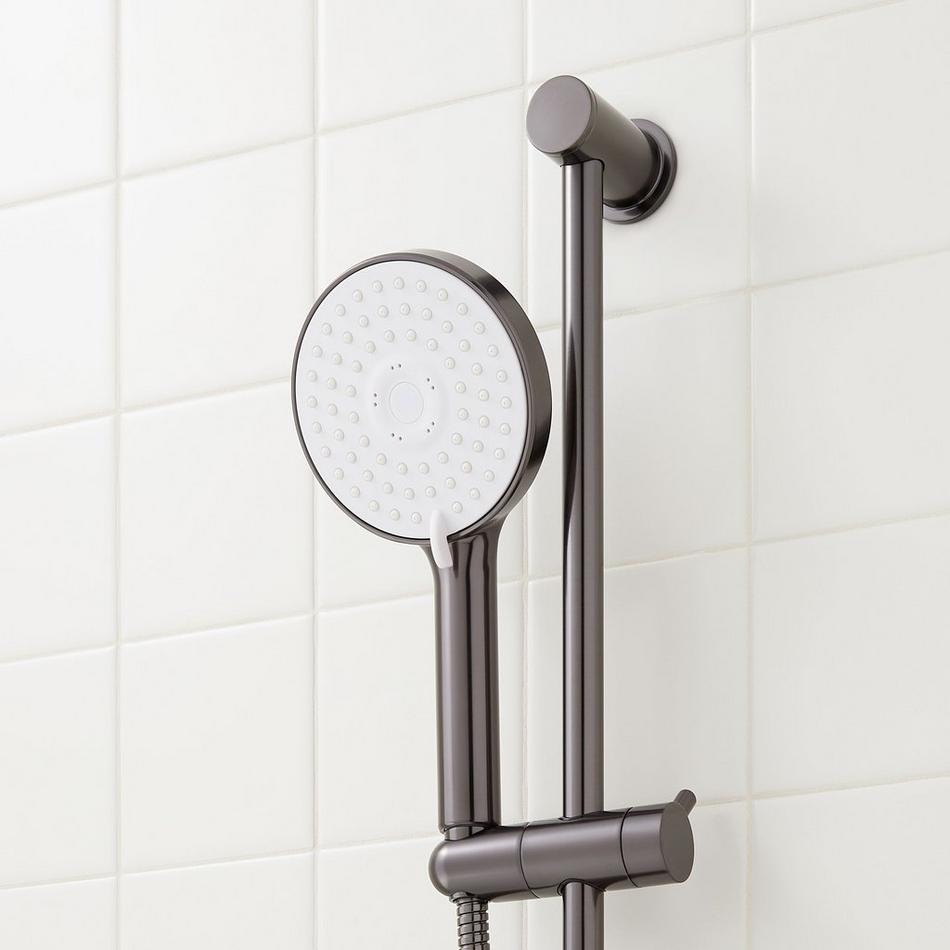 Greyfield Thermostatic Shower System with Slide Bar and Hand Shower - Gunmetal, , large image number 5