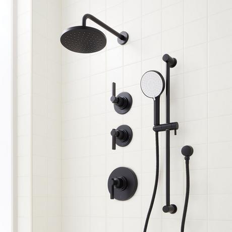 Greyfield Thermostatic Shower System with Slide Bar and Hand Shower