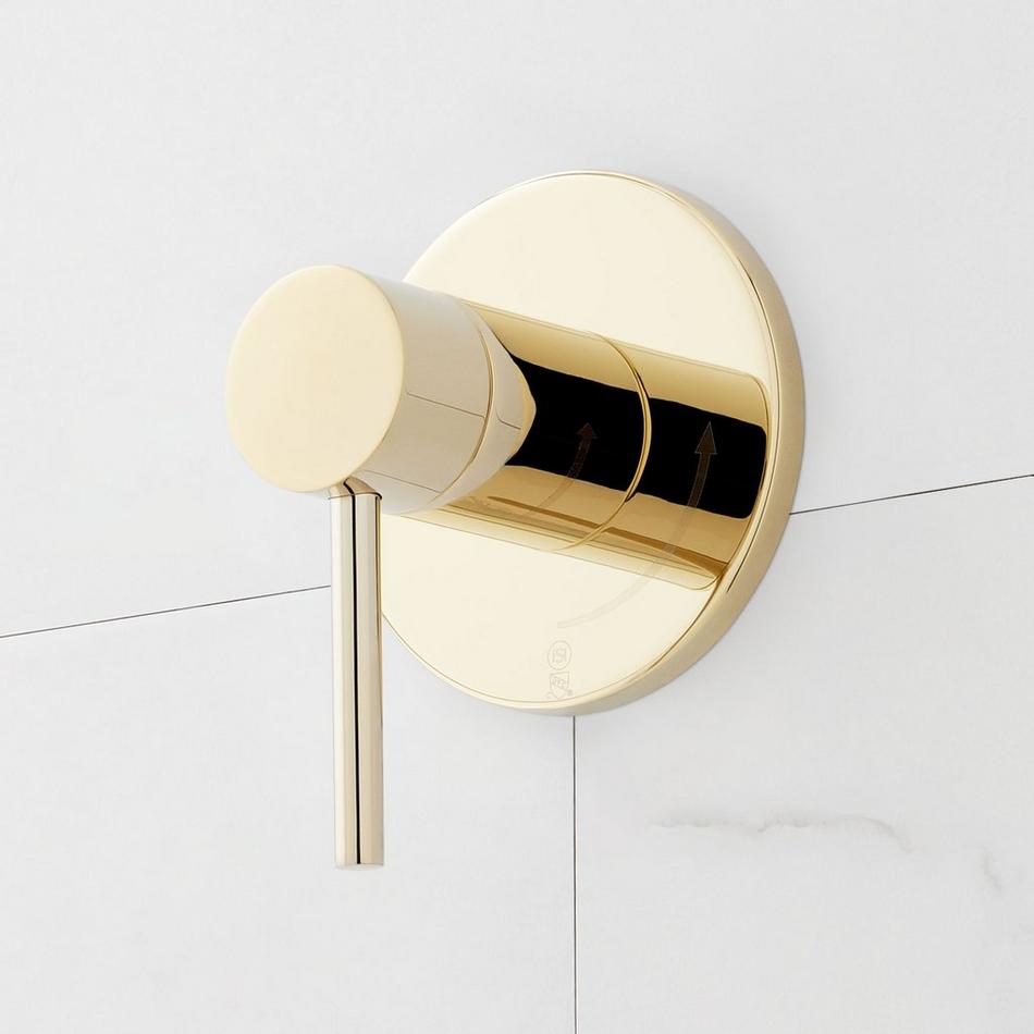 Lexia Thermostatic Shower System with Dual Showerheads and Hand Shower - Polished Brass, , large image number 3