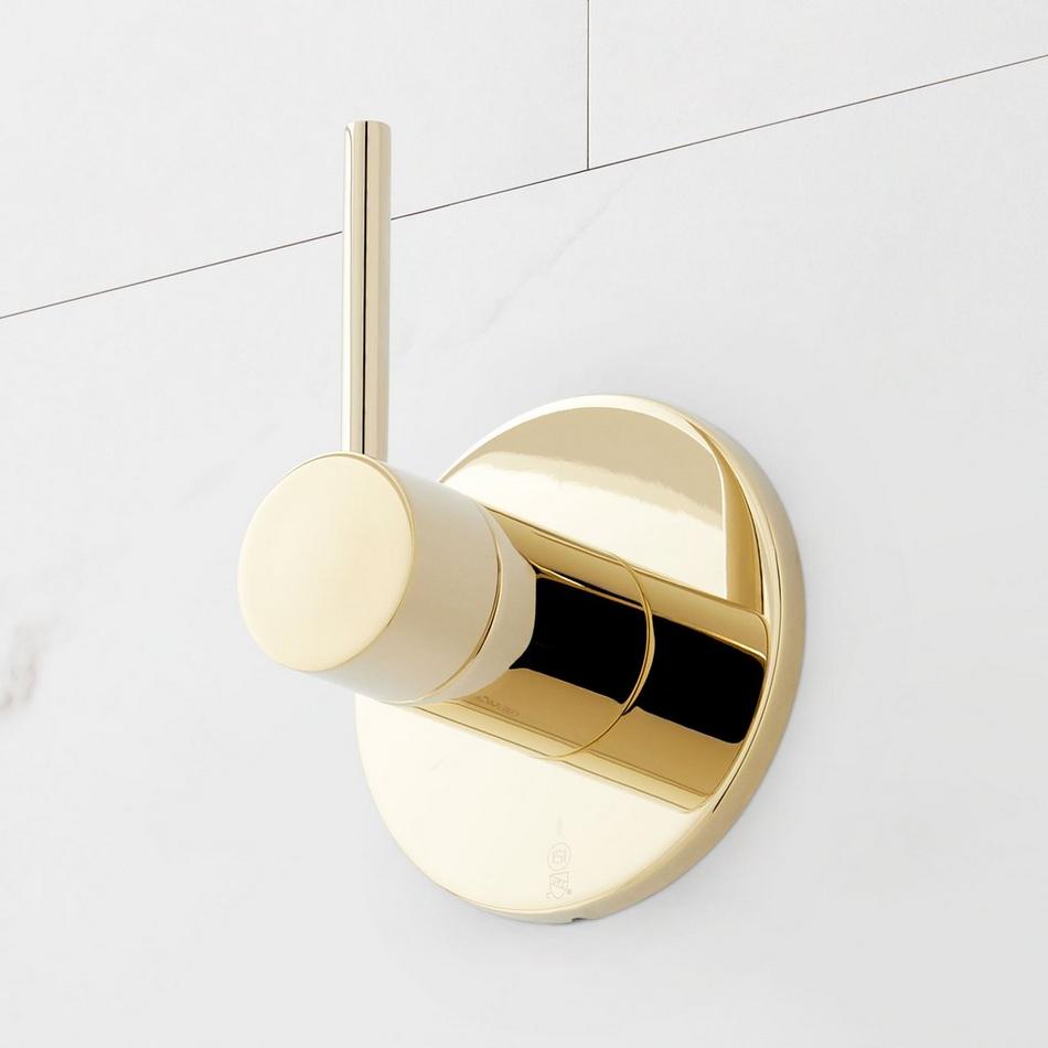 Lexia Thermostatic Shower System with Slide Bar and Hand Shower - Polished Brass, , large image number 2