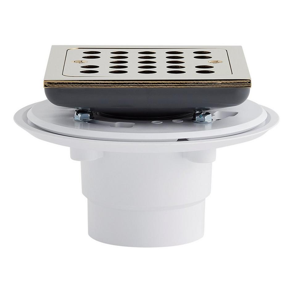 Menlo Square Shower Drain - Polished Brass, , large image number 1