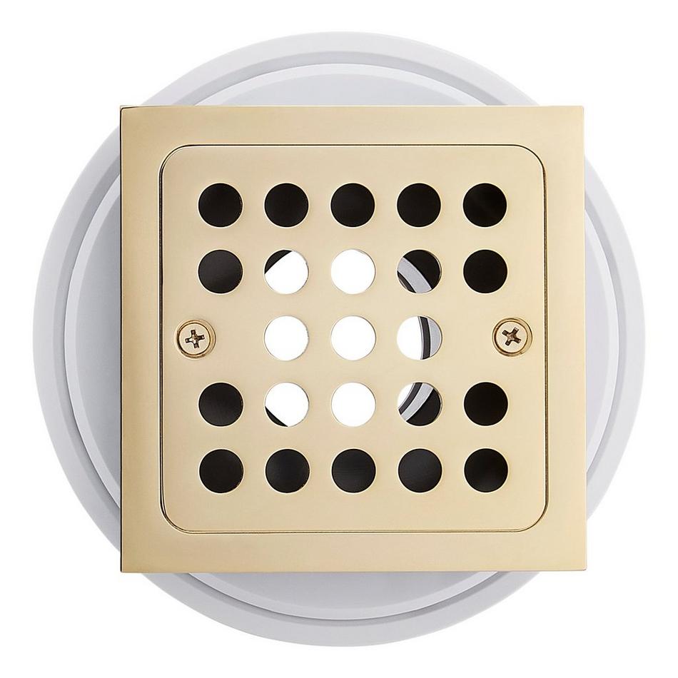 Menlo Square Shower Drain - Polished Brass, , large image number 2
