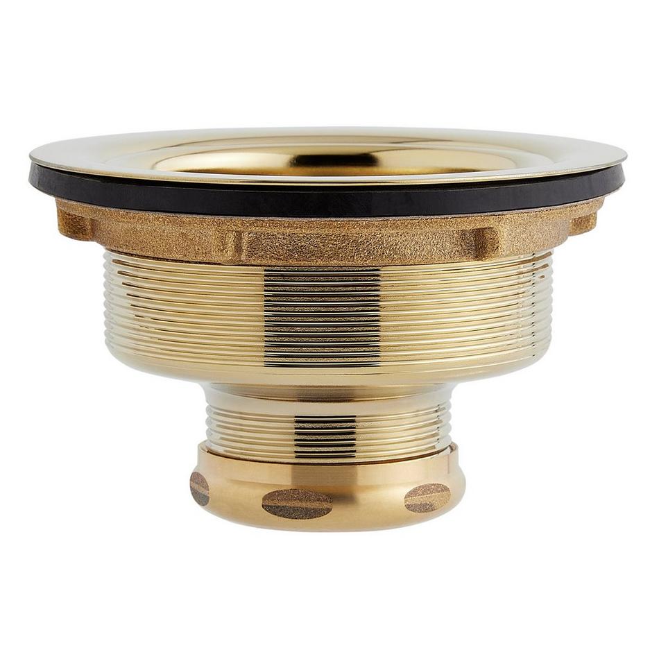 3-1/2" Kitchen Sink Basket Strainer - Polished Brass, , large image number 1