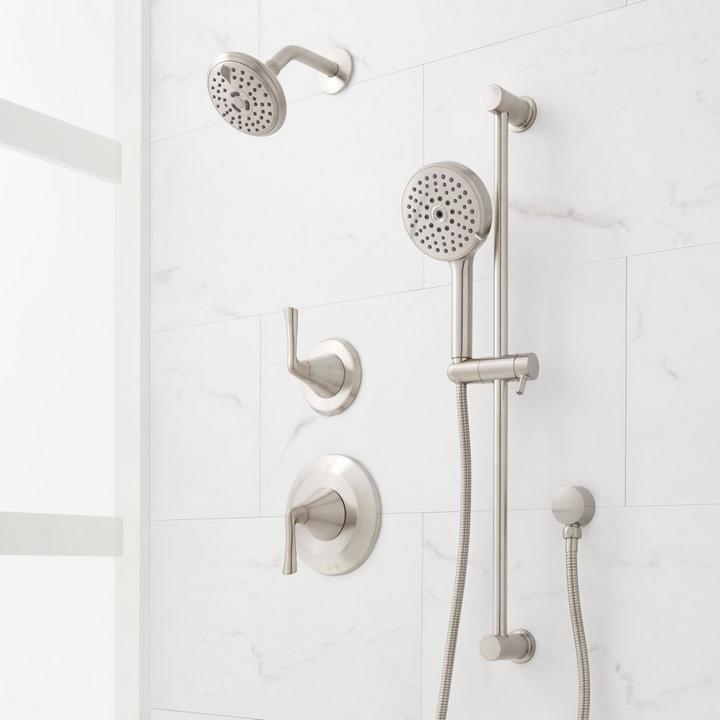 Provincetown Pressure Balance Shower System with Slide Bar and Hand Shower - Brushed Nickel
