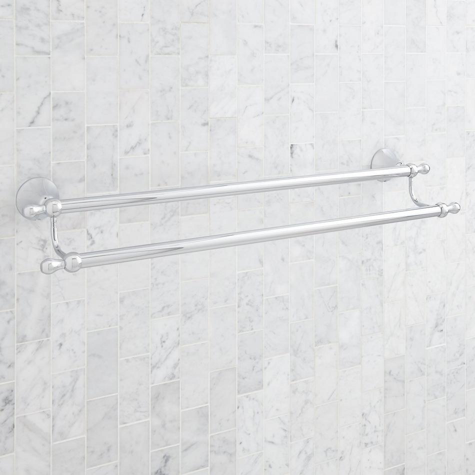 24" Traditional Double Towel Bar - Chrome, , large image number 1