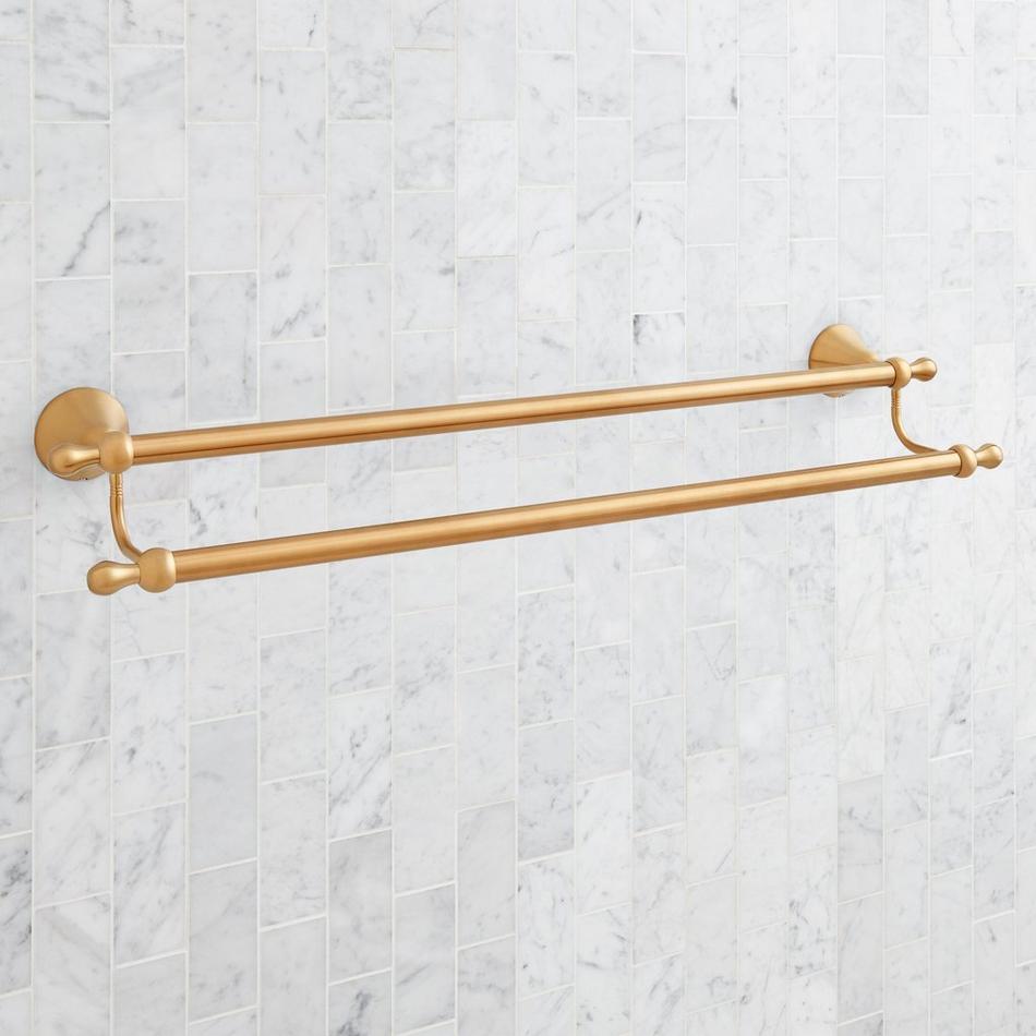 24" Traditional Double Towel Bar - Brushed Gold, , large image number 1