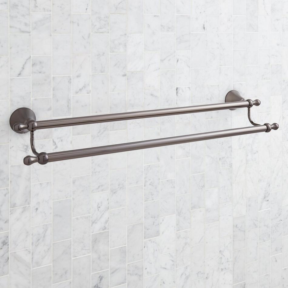 24" Traditional Double Towel Bar - Gunmetal, , large image number 1