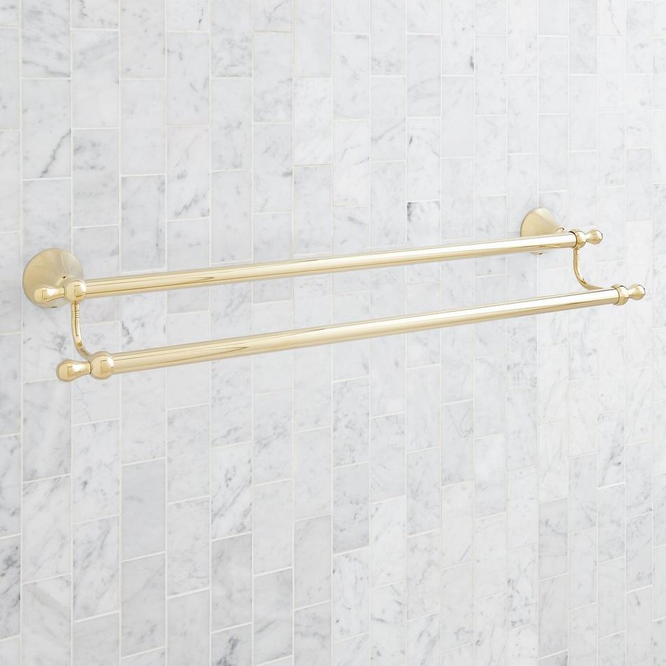 24" Traditional Double Towel Bar - Polished Brass, , large image number 1