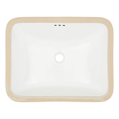 18" Mangrove Rectangular Vitreous China Undermount Bathroom Sink - White