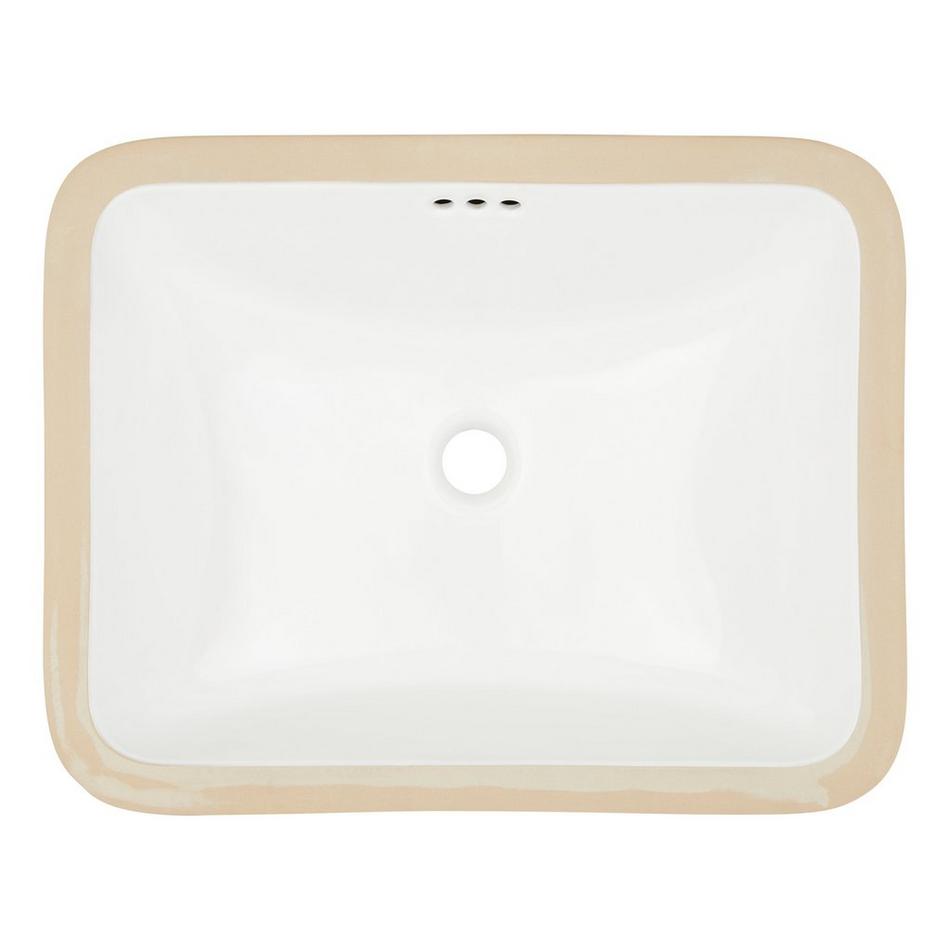 18" Mangrove Rectangular Vitreous China Undermount Bathroom Sink - White, , large image number 5