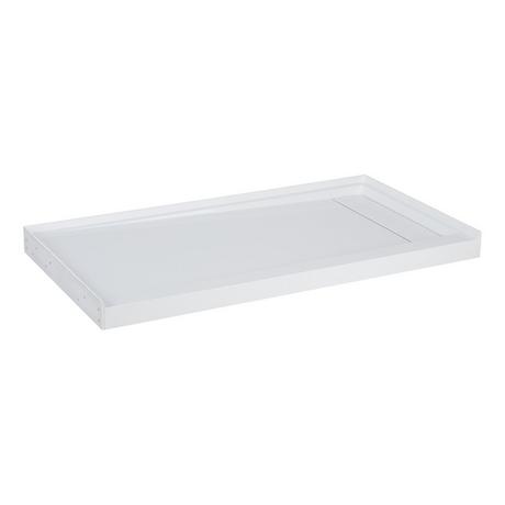 60" Solid Surface Shower Tray - Glossy White