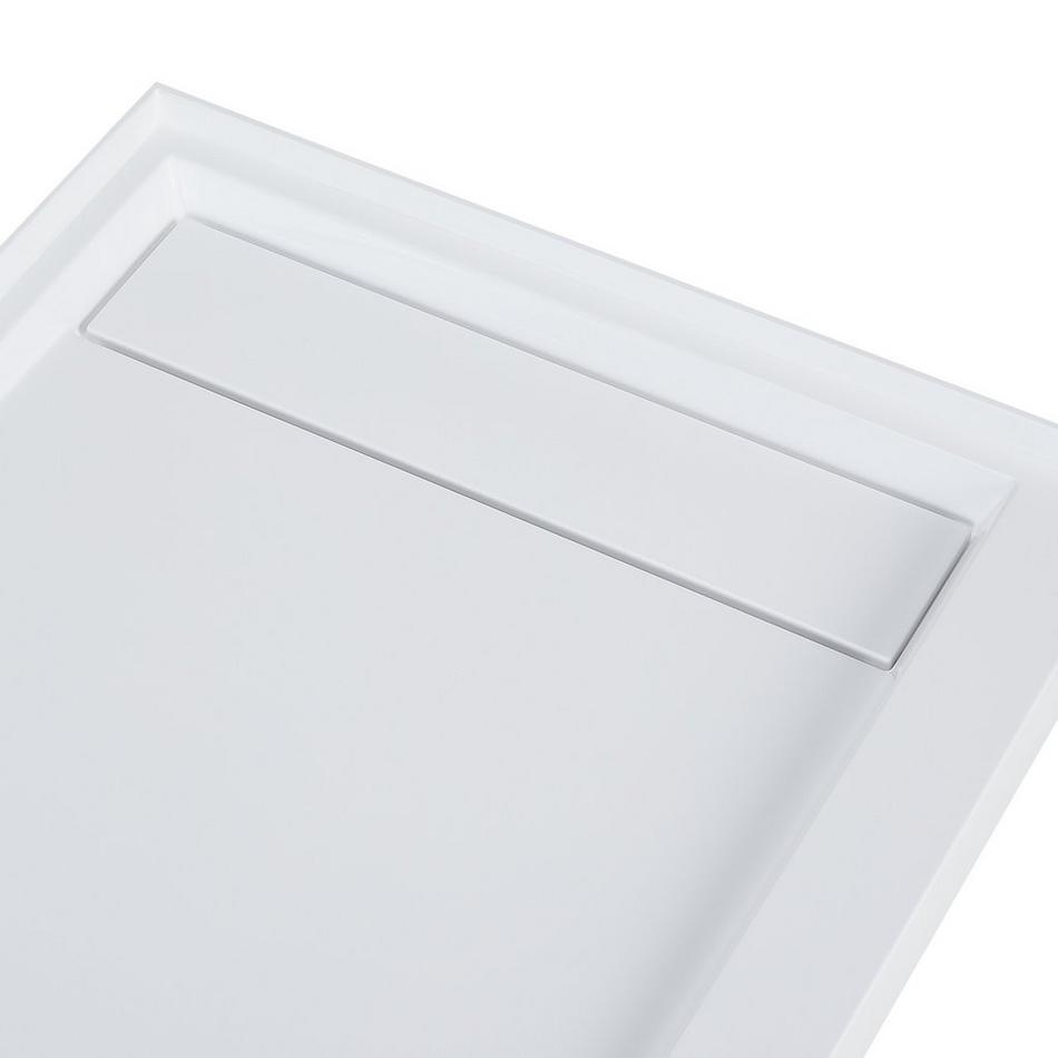 60" Solid Surface Shower Tray - Glossy White, , large image number 3