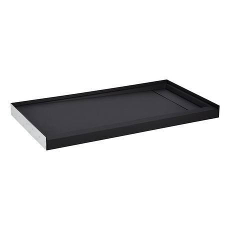 60" Solid Surface Stone Shower Base - Matte Black