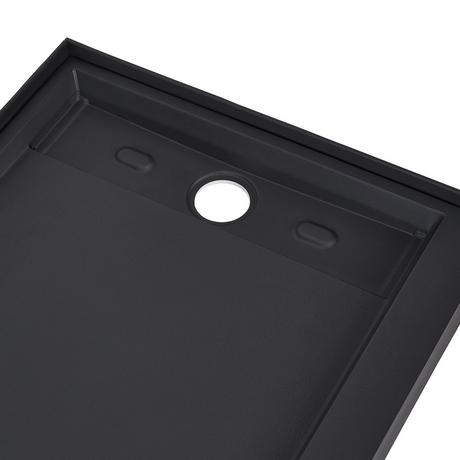 60" Solid Surface Stone Shower Base - Matte Black