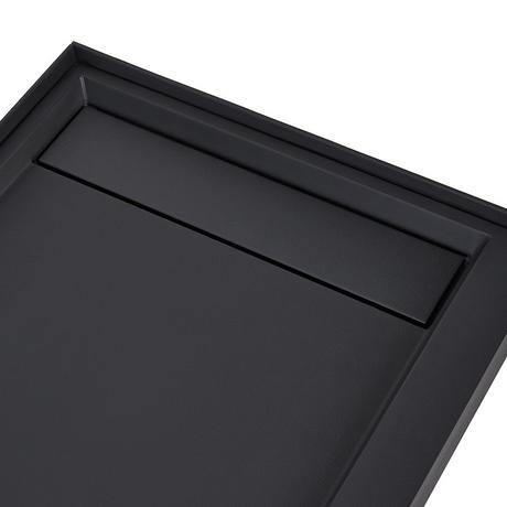 60" Solid Surface Stone Shower Base - Matte Black