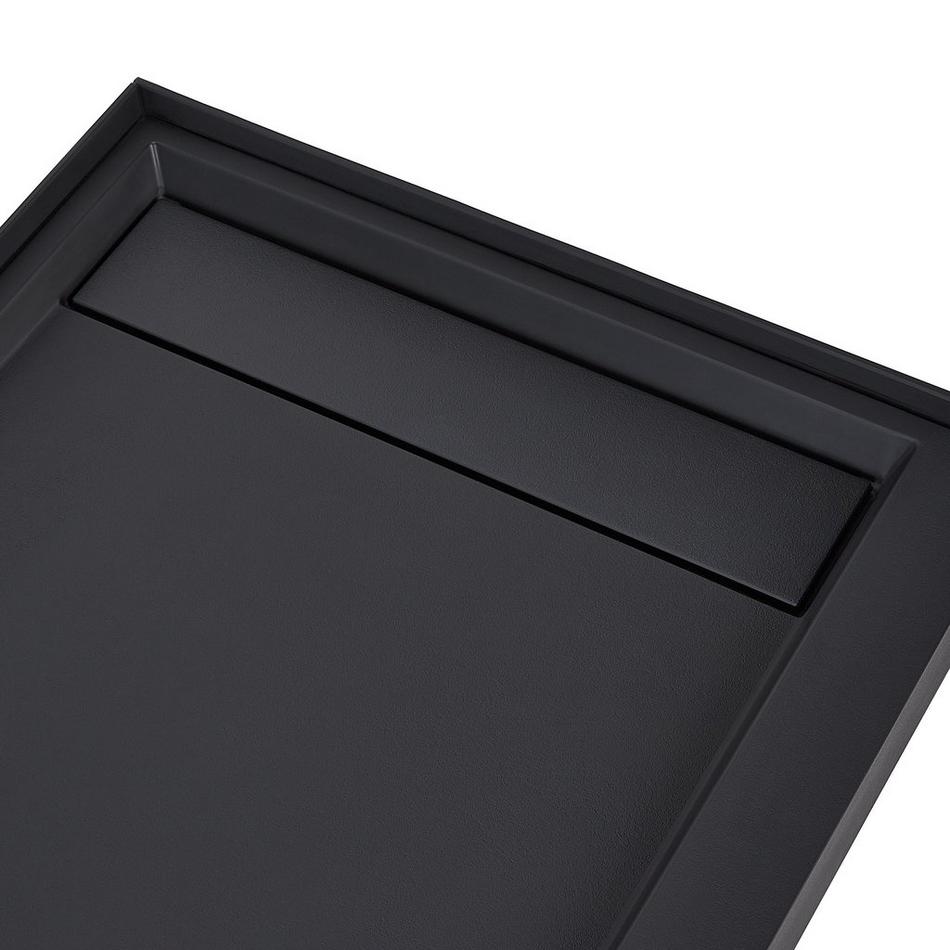 60" Solid Surface Stone Shower Base - Matte Black, , large image number 3