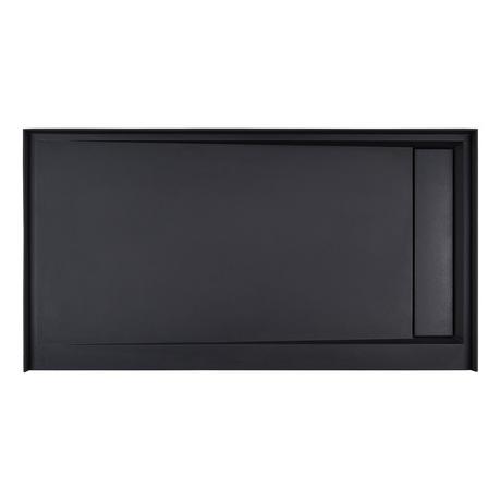 60" Solid Surface Stone Shower Base - Matte Black