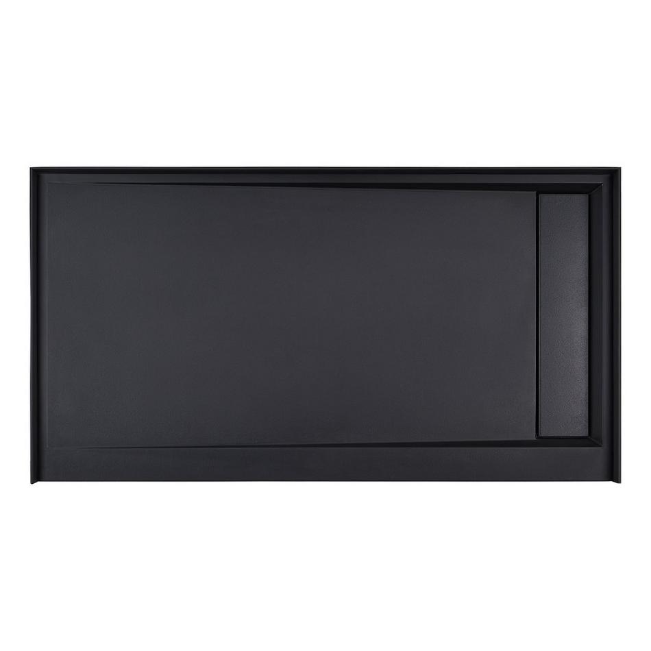 60" Solid Surface Stone Shower Base - Matte Black, , large image number 1