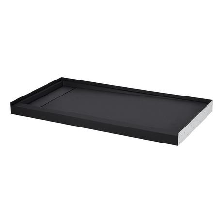 60" Solid Surface Stone Shower Base - Matte Black