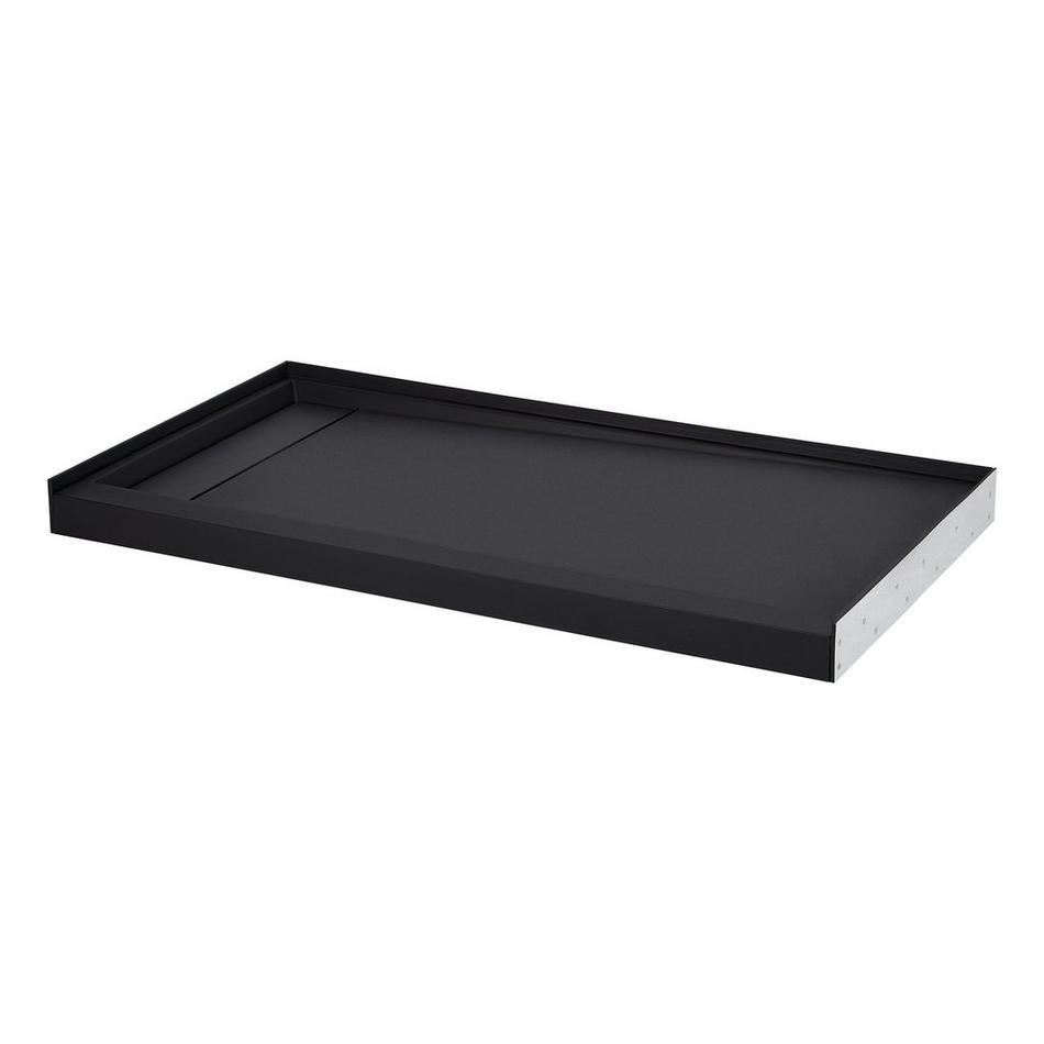 60" Solid Surface Stone Shower Base - Matte Black, , large image number 5