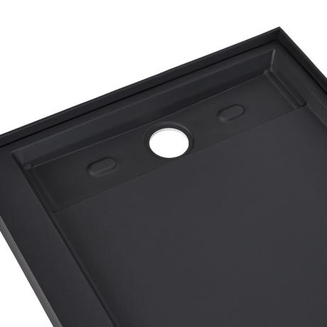 60" Solid Surface Stone Shower Base - Matte Black