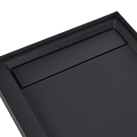 60" Solid Surface Stone Shower Base - Matte Black