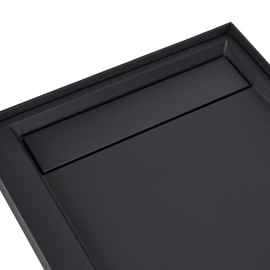 60" Solid Surface Stone Shower Base - Matte Black, , large image number 8