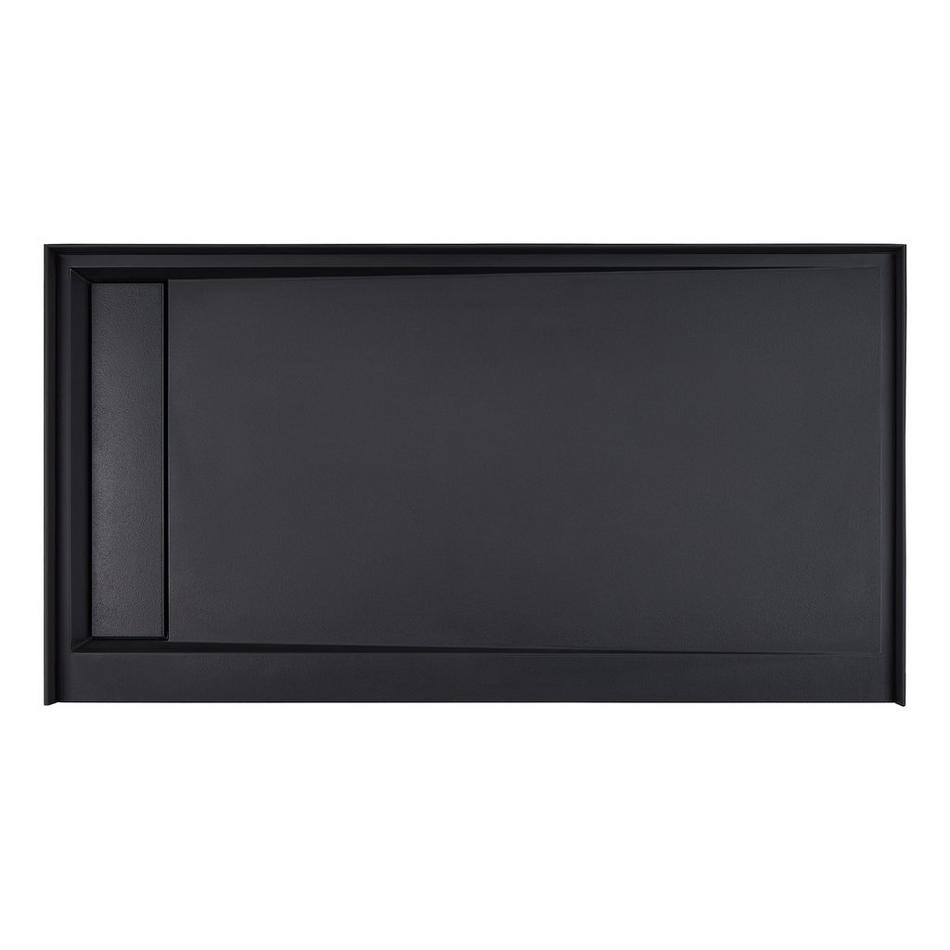 60" Solid Surface Stone Shower Base - Matte Black, , large image number 6