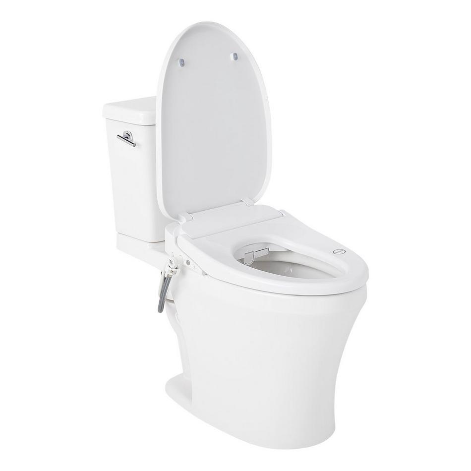 Millspring Low-Flow Two-Piece Elongated Toilet with Bidet Seat - White - Chrome Handle, , large image number 2