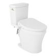 Millspring Low-Flow Two-Piece Elongated Toilet with Bidet Seat - White - Brushed Nickel Handle, , large image number 1