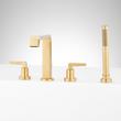 Drea 4-Hole Roman Tub Faucet and Hand Shower with Rough-In Valve - Brushed Gold, , large image number 0