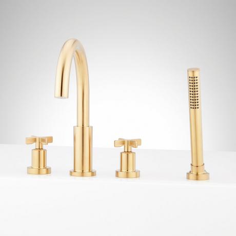 Vassor 4-Hole Roman Tub Faucet and Hand Shower