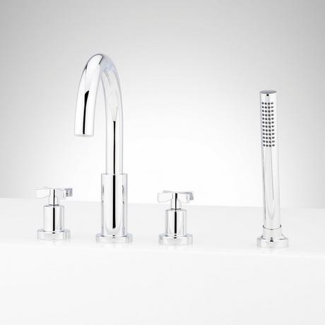 Vassor 4-Hole Roman Tub Faucet and Hand Shower