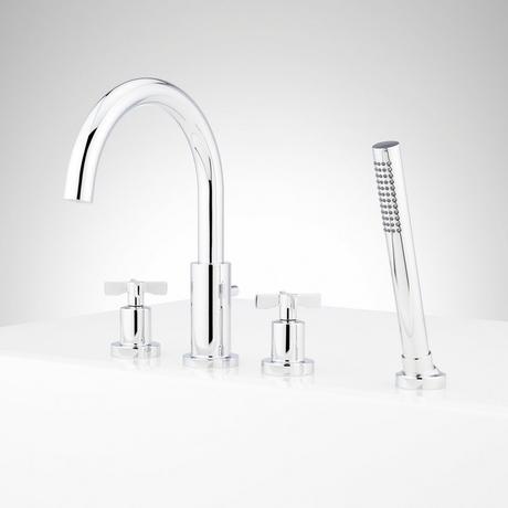 Vassor 4-Hole Roman Tub Faucet and Hand Shower