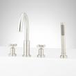 Vassor 4-Hole Roman Tub Faucet and Hand Shower with Rough-In Valve - Brushed Nickel, , large image number 0