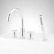 Vassor 4-Hole Roman Tub Faucet and Hand Shower with Rough-In Valve - Chrome, , large image number 1
