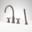 Vassor 4-Hole Roman Tub Faucet and Hand Shower with Rough-In Valve - Gunmetal, , large image number 1