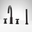 Vassor 4-Hole Roman Tub Faucet and Hand Shower with Rough-In Valve - Matte Black, , large image number 0