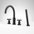Vassor 4-Hole Roman Tub Faucet and Hand Shower with Rough-In Valve - Matte Black, , large image number 1