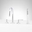Lentz 4-Hole Roman Tub Faucet and Hand Shower with Rough-In Valve - Lever Handles - Chrome, , large image number 0