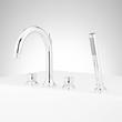Lentz 4-Hole Roman Tub Faucet and Hand Shower with Rough-In Valve - Knob Handles - Chrome, , large image number 1