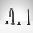 Lentz 4-Hole Roman Tub Faucet and Hand Shower with Rough-In Valve - Knob Handles - Matte Black, , large image number 0