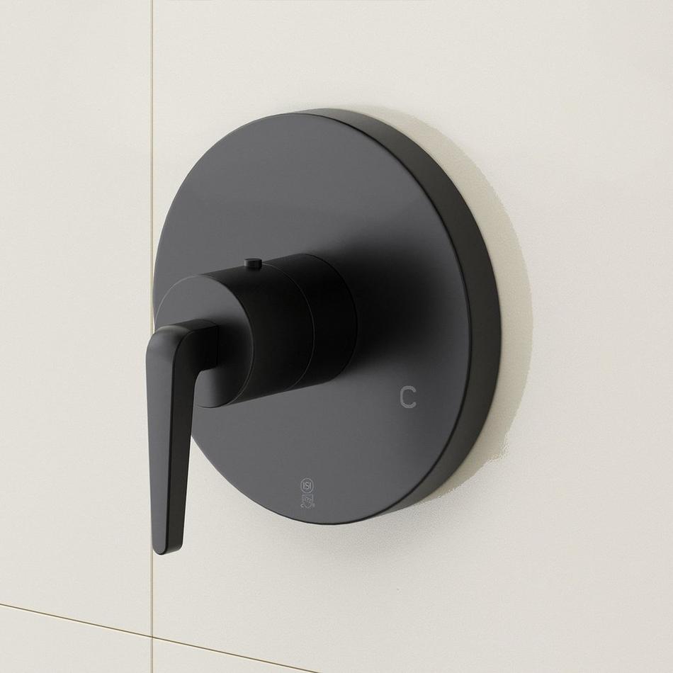 Drea Thermostatic Shower Valve Trim and 1/2" Rough-In Valve - Matte Black, , large image number 0