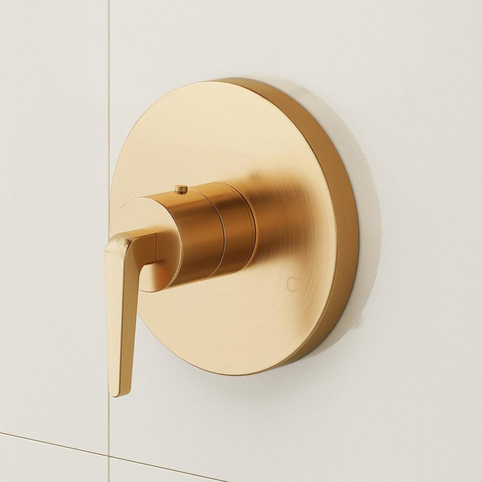 Drea Thermostatic Shower Valve Trim and 1/2" Rough-In Valve - Brushed Gold, , large image number 0