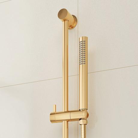 Drea Thermostatic Shower System With Slide Bar and Hand Shower